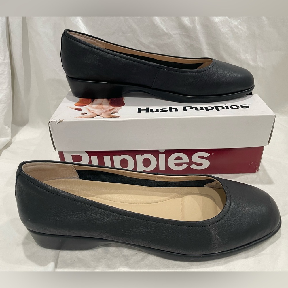 Hush Puppies “Tabee Paradise” Black Ballet Flats Comfort Loafers | NIB | Sz 12
